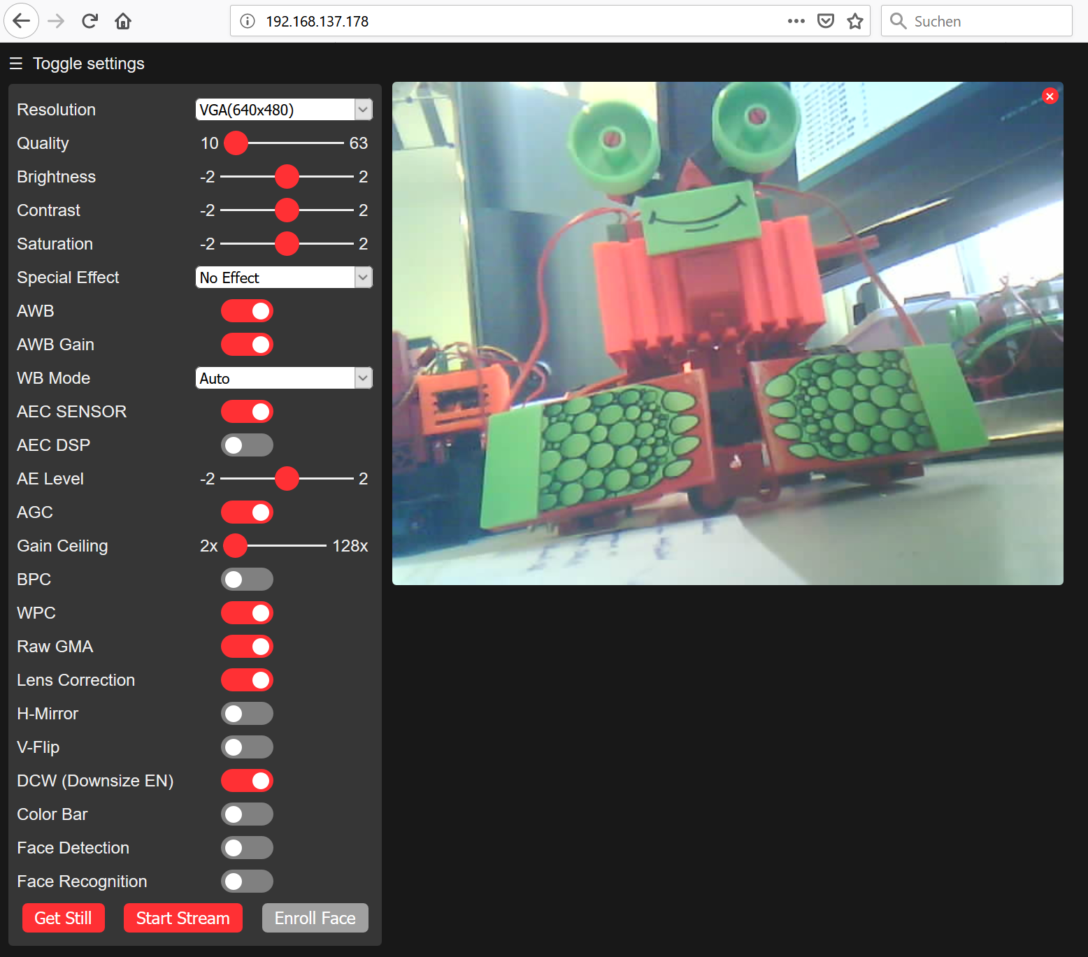 ESP32-Cam Webseite Beispiel