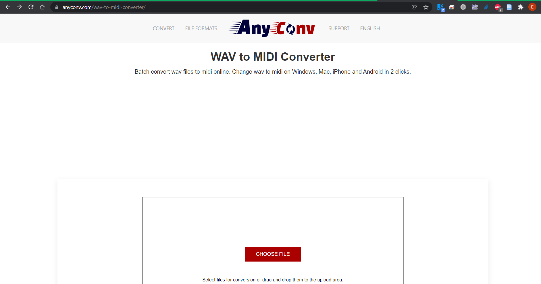 AnyConv WAV to MIDI